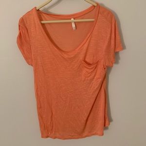 Peach-Orange Pocket Tee